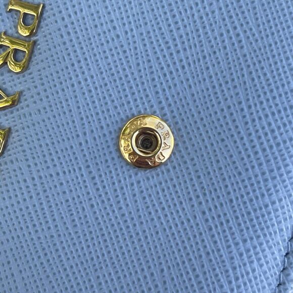 Prada Saffiano Leather Blue Ling Snap Wallet - Picture 14 of 14